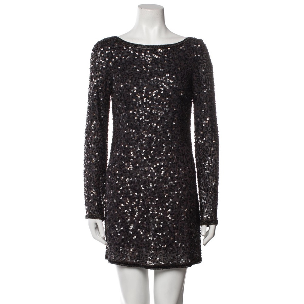 All saints black sequin dress. Open back NWT